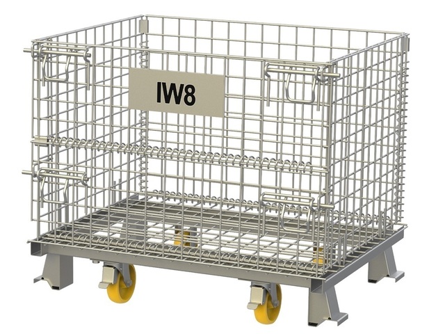 Pallet Gaiola Aramada Armazenamento Transporte com Rodas