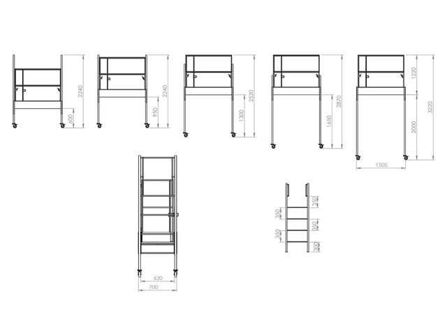 Peças de Andaime Multifuncional 70cm x 1,5m