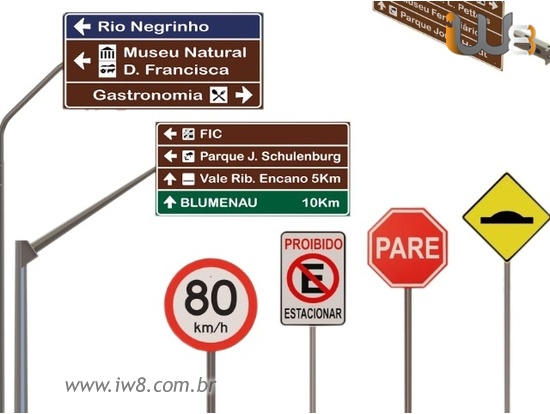 Placa de Rua com Poste