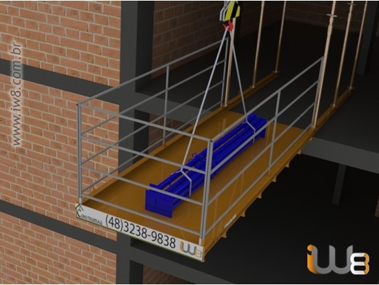 Plataforma Descarga Lateral Grua 1,5m x 3,5m Cap 1500kg