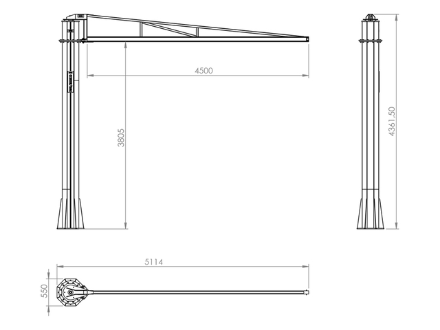 Pórtico Giratório Projeto 4,5m 300kg