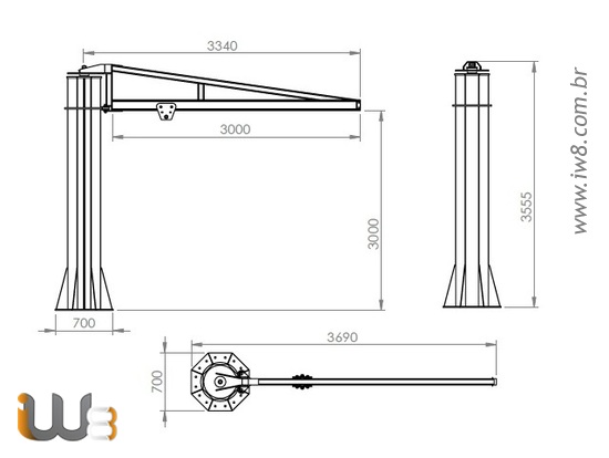 Projeto de Guindaste Giratório de Coluna