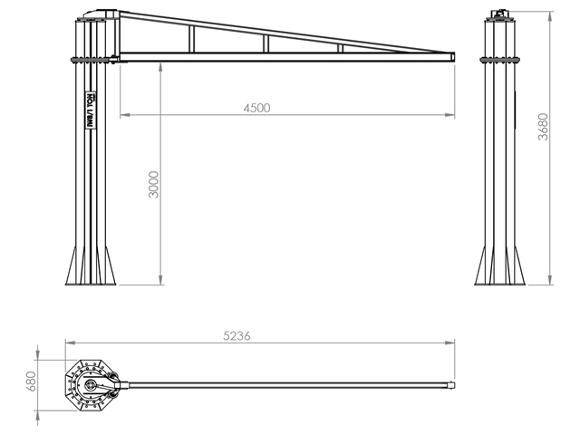 Projeto Talha Giratória 1000kg Giro 360 Lança 4,5m
