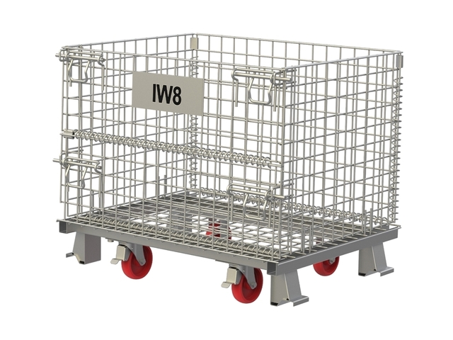 Rack Metálico Empilhável Dobrável Produtos Rodas