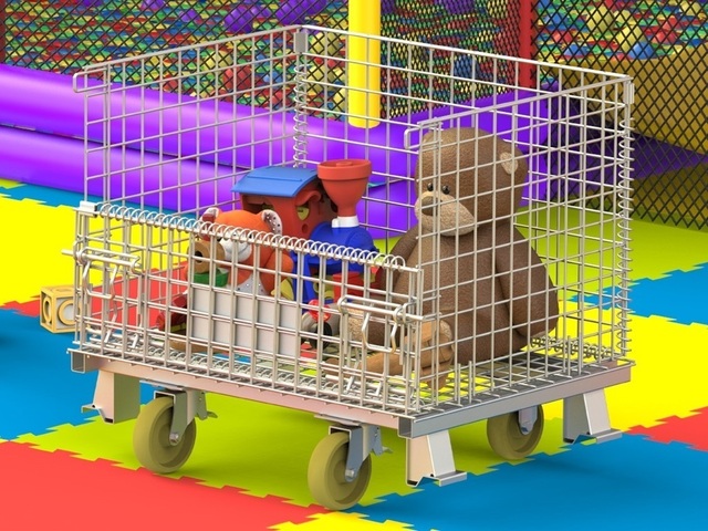 Rack Metálico para Armazenagem Dobrável Produtos Rodas