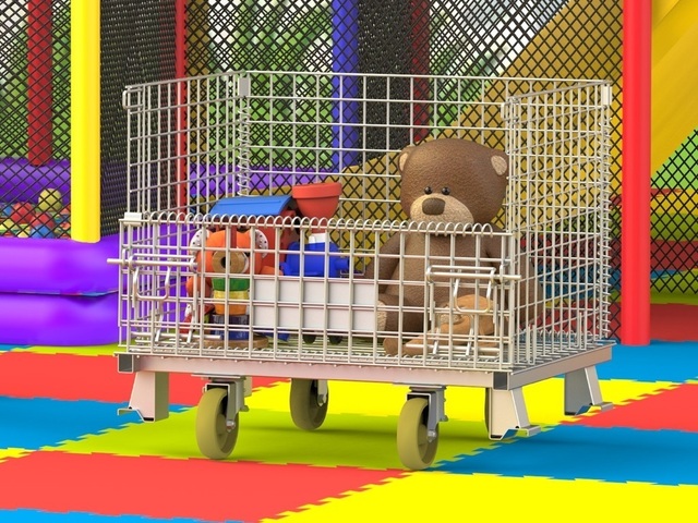 Rack para Armazenamento Dobrável Produtos Rodas