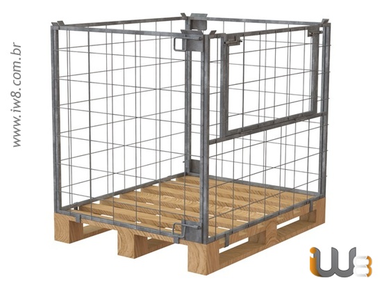 Foto do produto - Rack Aramado tipo Gaiola Pallet