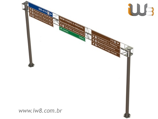 Suporte Metálico para Placas de Sinalização