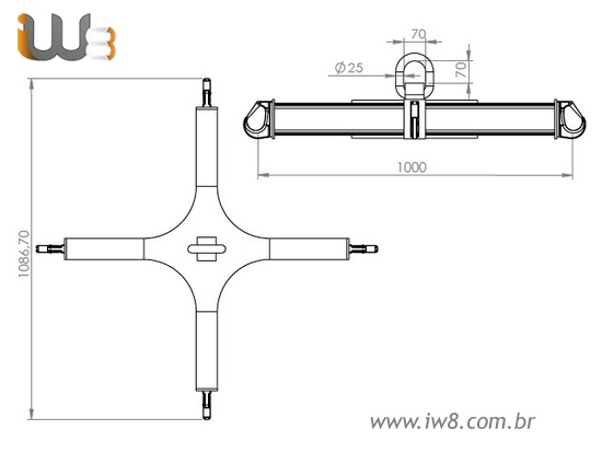 Suporte para Big Bag Capacidade 2000kg Tipo Cruzeta