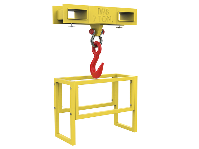 Foto do produto - Gancho para Empilhadeira Duplo 7ton com Suporte