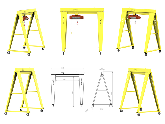 Talhas Pórtico Móvel Manual 2 Ton