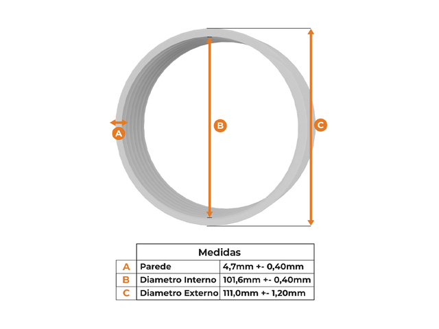 Tubo Duto Corrugado 4 Pol 100mm Flexível